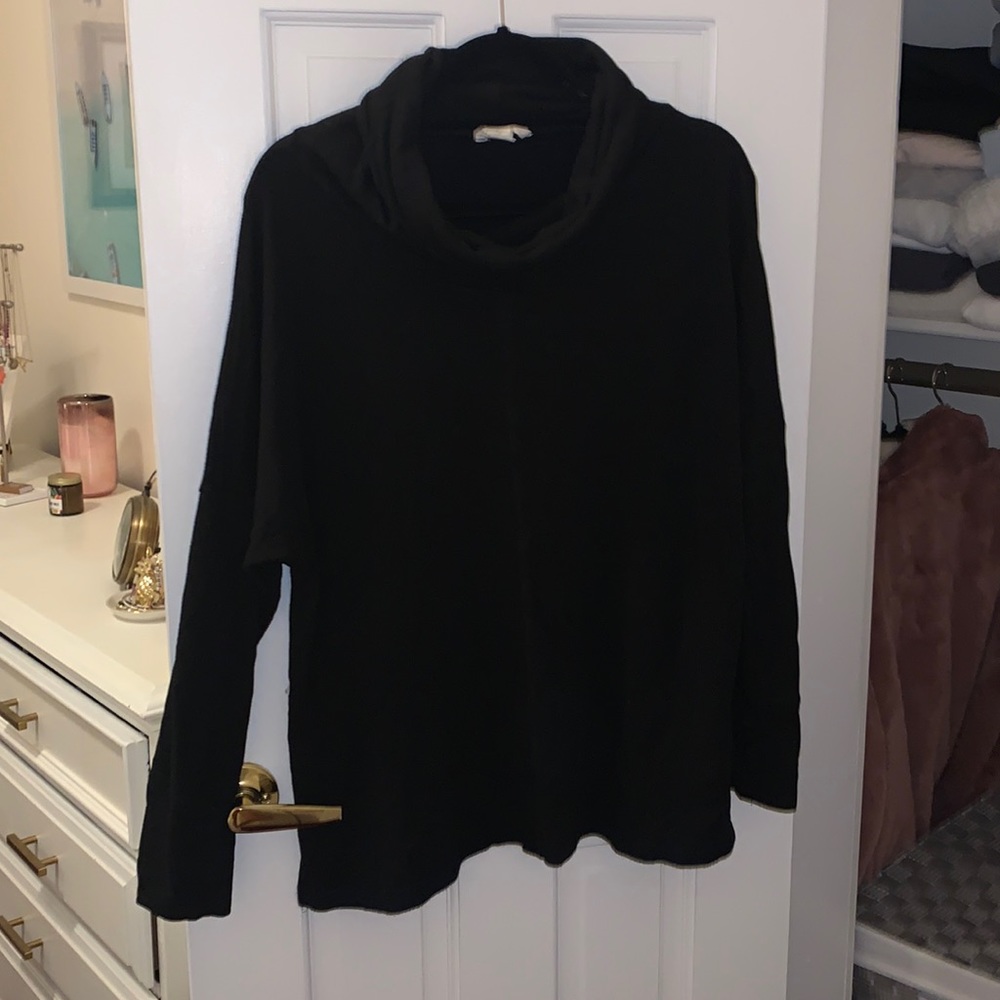 Black Cowl Neck Sweatshirt